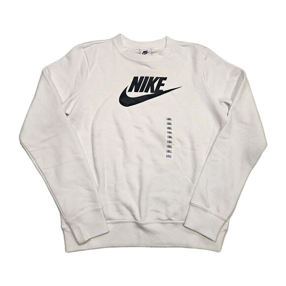 Nike Women's Sportswear Fleece Logo Sweatshirt in White/ Size XS/ DQ5832-100/New - Picture 4 of 8